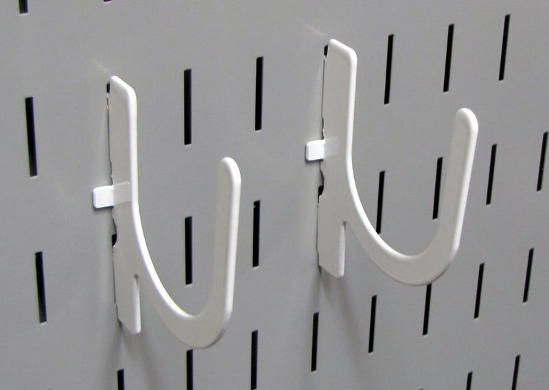 Wall Control 3in Reach U-Hook Accessory â€œUâ€ Shaped Slotted Metal Pegboard Hook Pegboard and Slotted Tool Board â€“ White - Image 2